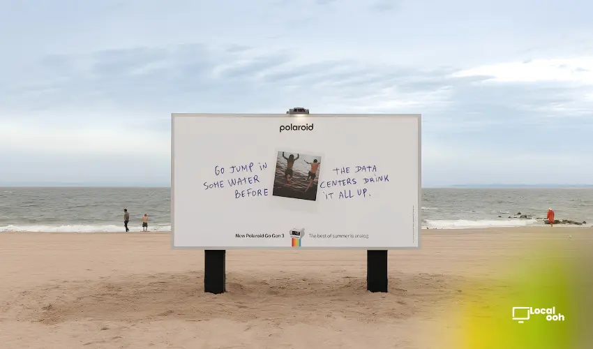 Polaroid Turns Data Centre Water Consumption Into a Beachside Statement