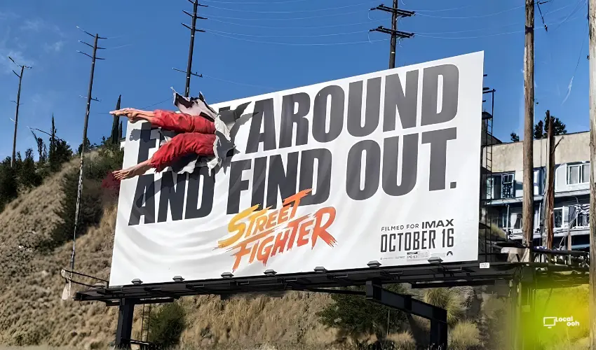 Street Fighter Breaks Through the Billboard in a Bold IMAX OOH Stunt