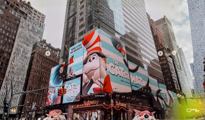 The Cat in the Hat Takes Over Times Square With a Larger-Than-Life OOH Launch