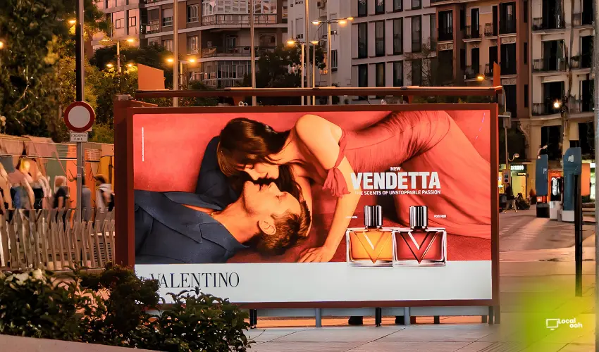 Valentino Vendetta Brings Fragrance Into the Streets With Large-Format OOH and Display-Case Bus Shelters