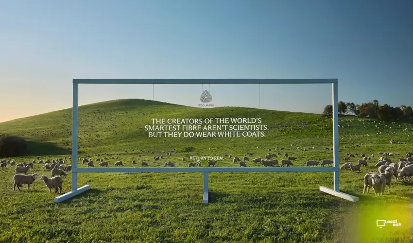 Woolmark Turns a Sheep Farm Into a Transparent Billboard for Its Return to Real OOH Campaign