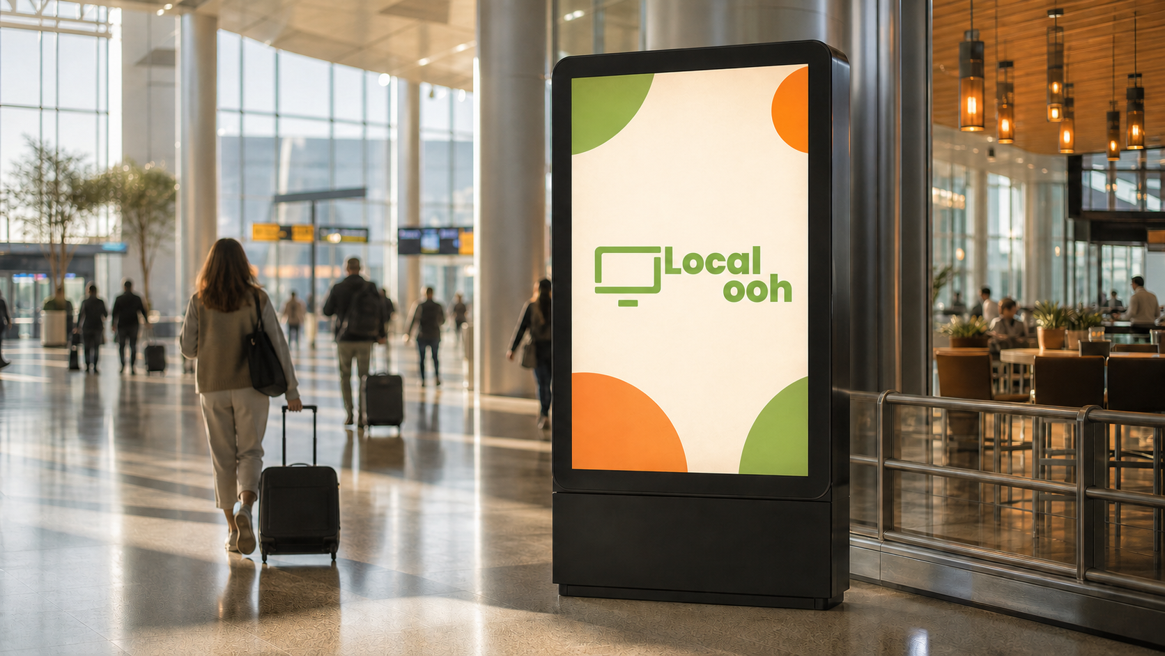 Illustrative Local OOH digital display in an airport terminal