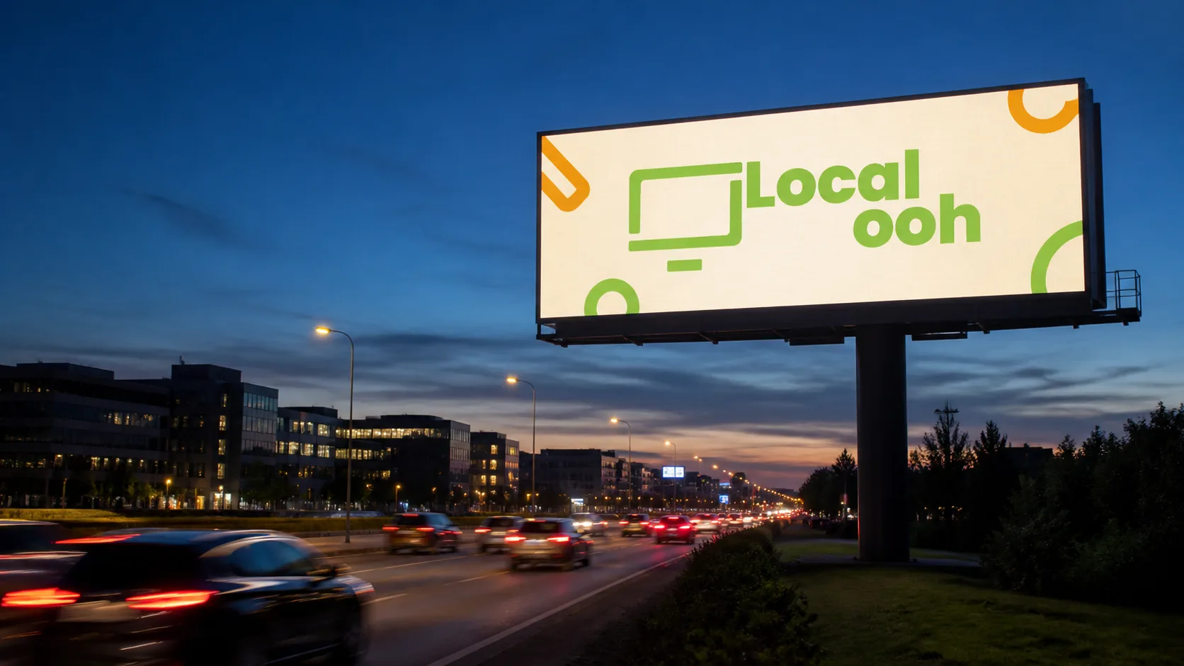 Illustrative digital billboard advertising context in Orlando; not an available media location.