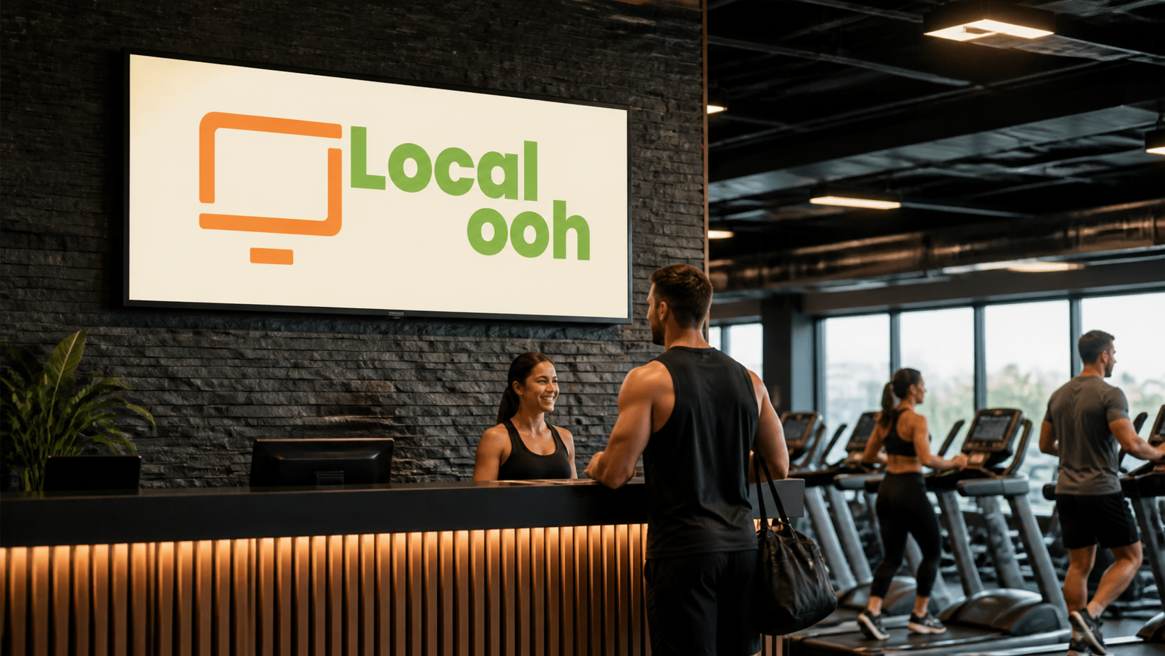 Illustrative Local OOH digital display in a gym