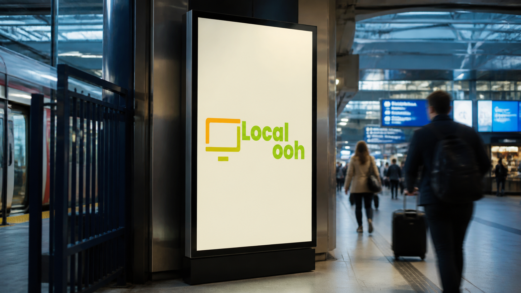 Illustrative Local OOH digital display in a train station